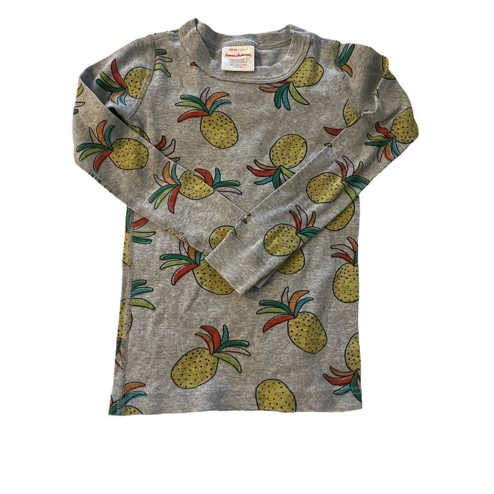 Hanna Andersson Unisex Pajama Top, Pineapple, size 6-7